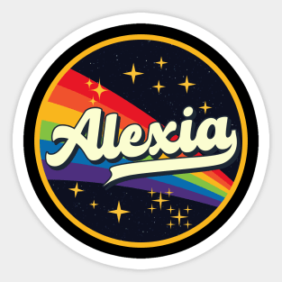 Alexia // Rainbow In Space Vintage Style Sticker